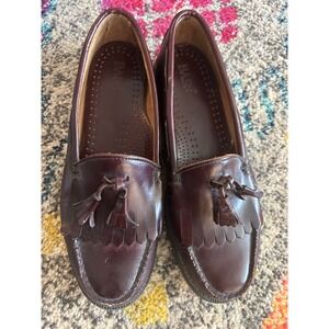 Bass Weejuns Mens Burgundy Tassel Loafer Shoes Size 10 M
